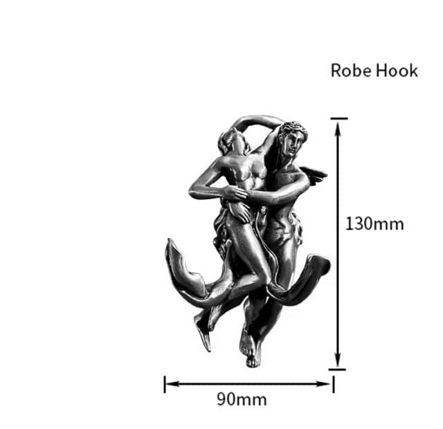 Silver "Lovers" Robe Hook Royal Toiletry Global