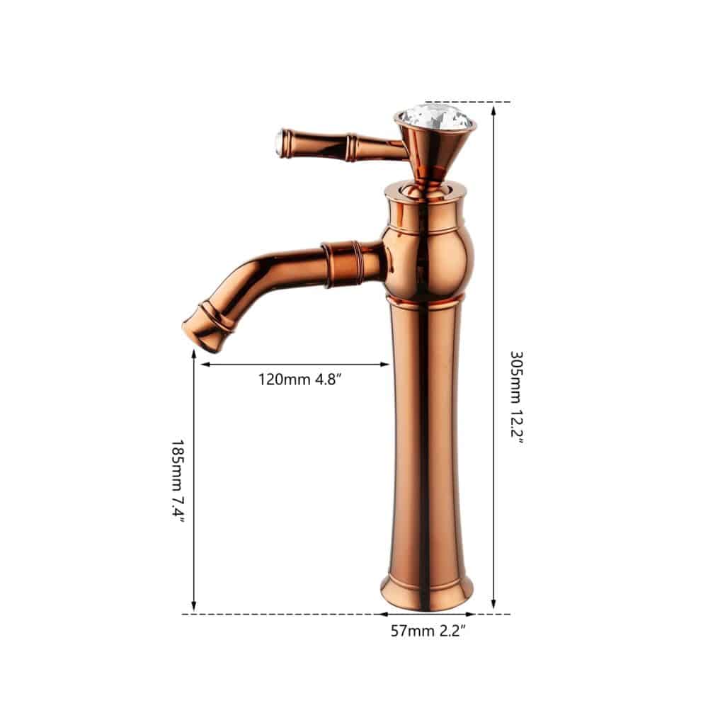 Crystal Elegance Rose Gold Bathroom Faucet - Royal Toiletry Global
