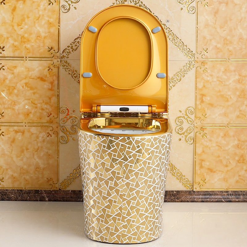 Luxury Design Low-Profile Mosaic Gold Toilet  -  Gold Toilets