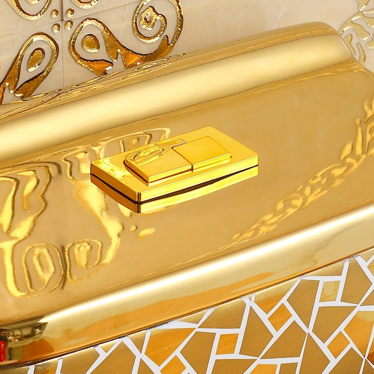 Luxury Design Low-Profile Mosaic Gold Toilet  -  Gold Toilets