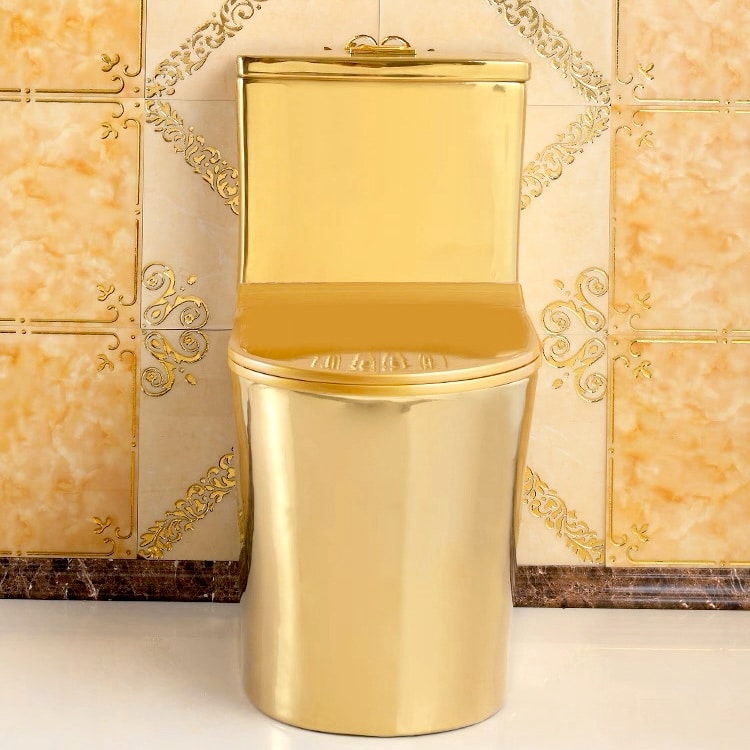 Premium Compact Plain Gold Toilet  -  Gold Toilets