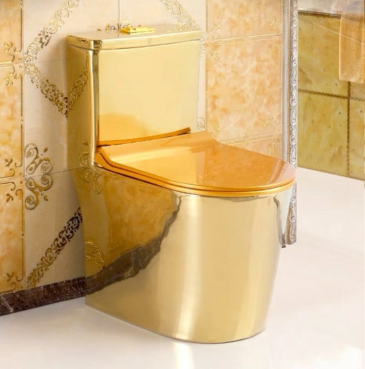 Premium Compact Plain Gold Toilet  -  Gold Toilets