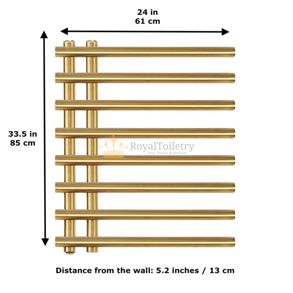 Design Gold Towel Warmer Rack - product measurements