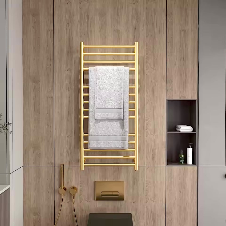 Luxury Gold-Plated Electric Heated Towel Rack  -  Bathroom Accessories