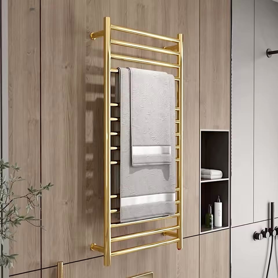 Luxury Gold-Plated Electric Heated Towel Rack  -  Bathroom Accessories