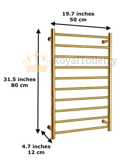 Modern Electric Gold Towel Rack Heater Measurements
