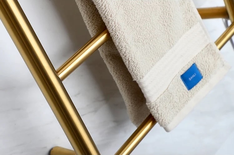 Modern Electric Gold Towel Warmer Rack With Top Shelf  -  Bathroom Accessories