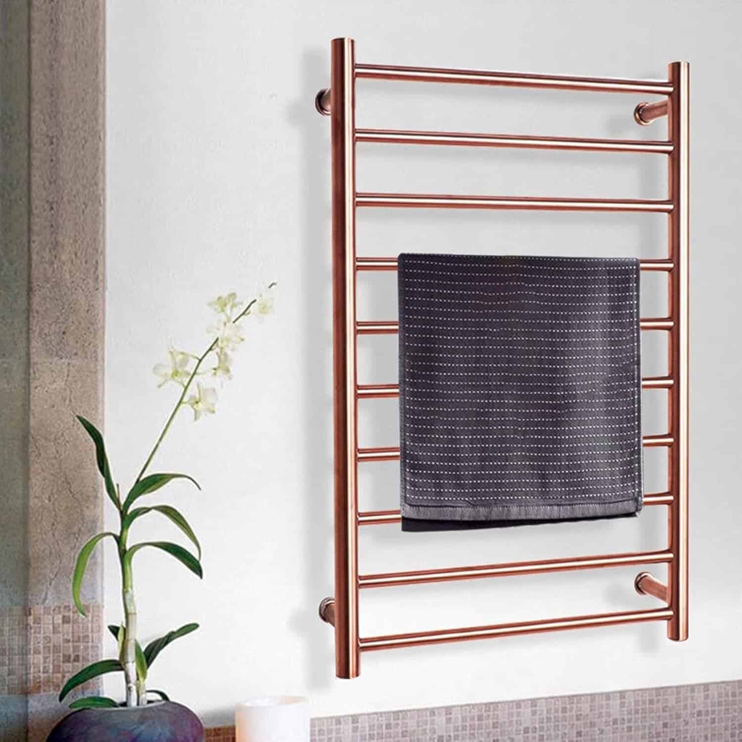 Modern Electric Rose Gold Towel Rack Heater  -  Bathroom Accessories