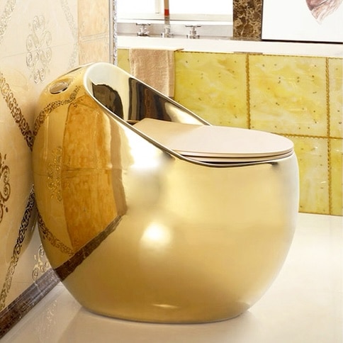 Round shaped low profile luxury toilet