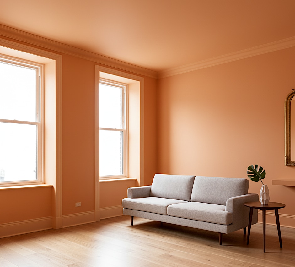 Color Drenching - after - sunset orange - vibrant and modern