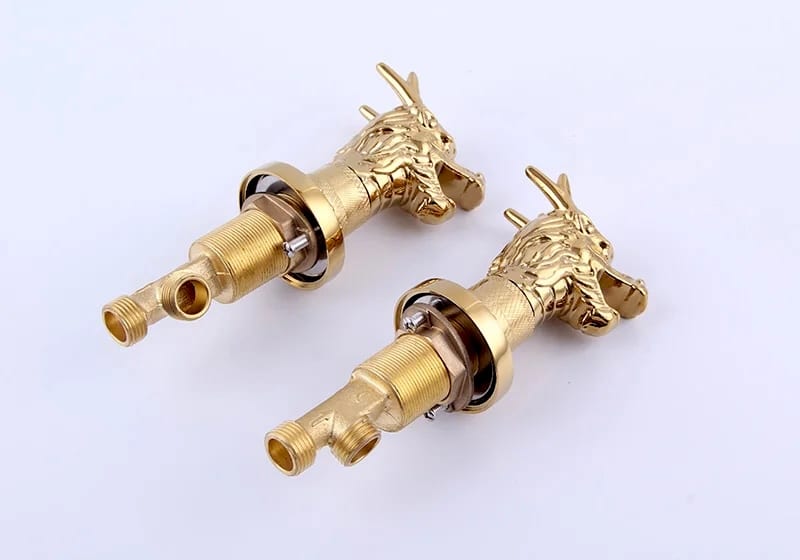Luxury Gold Dragon Dual Handle Bathroom Faucet  -  Water Taps & Faucets