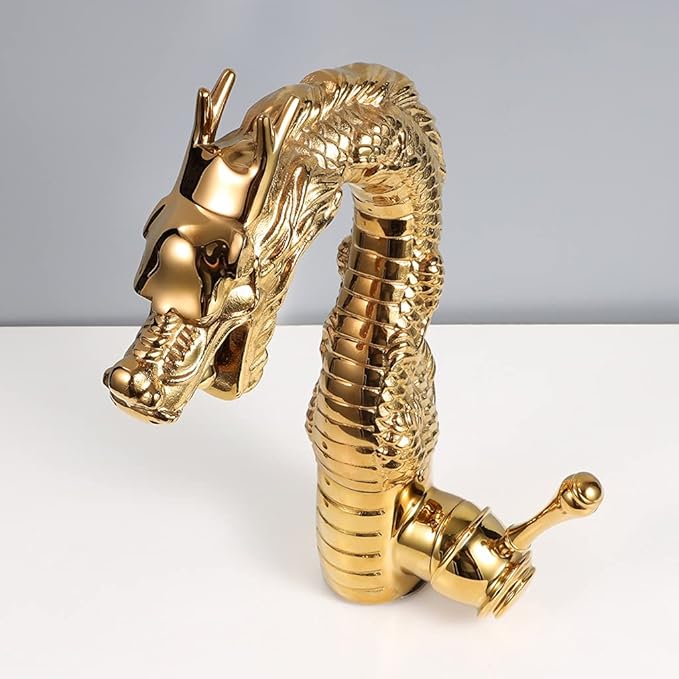 Single Handle Gold Dragon Faucet for Bathroom Vanity or Basin  -  Gold Water Taps & Faucets