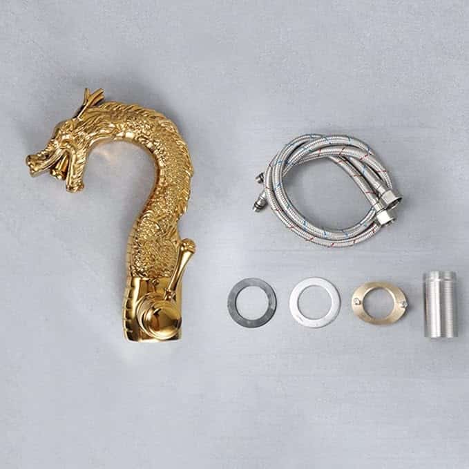 Single Handle Gold Dragon Faucet for Bathroom Vanity or Basin  -  Gold Water Taps & Faucets