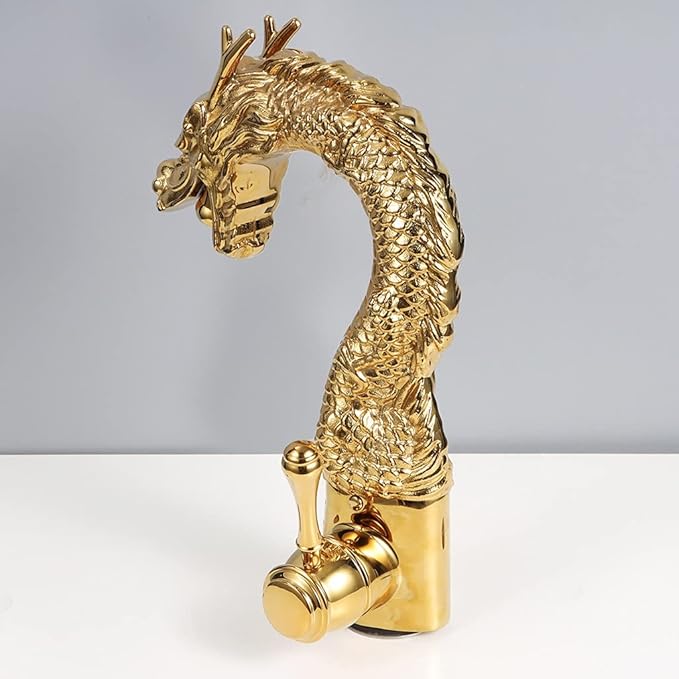 Single Handle Gold Dragon Faucet for Bathroom Vanity or Basin  -  Gold Water Taps & Faucets