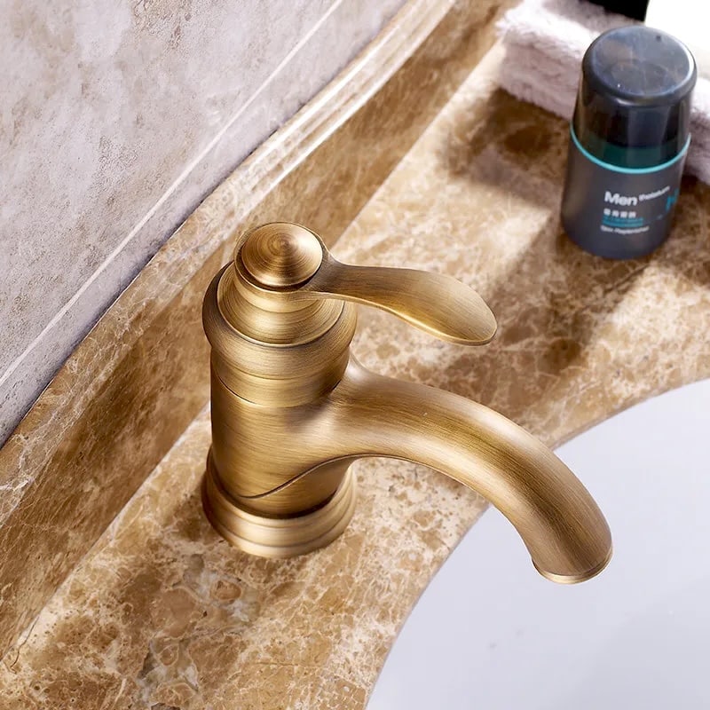 Heritage Brushed Antique Bronze Bathroom Basin Faucet  -  Water Taps & Faucets