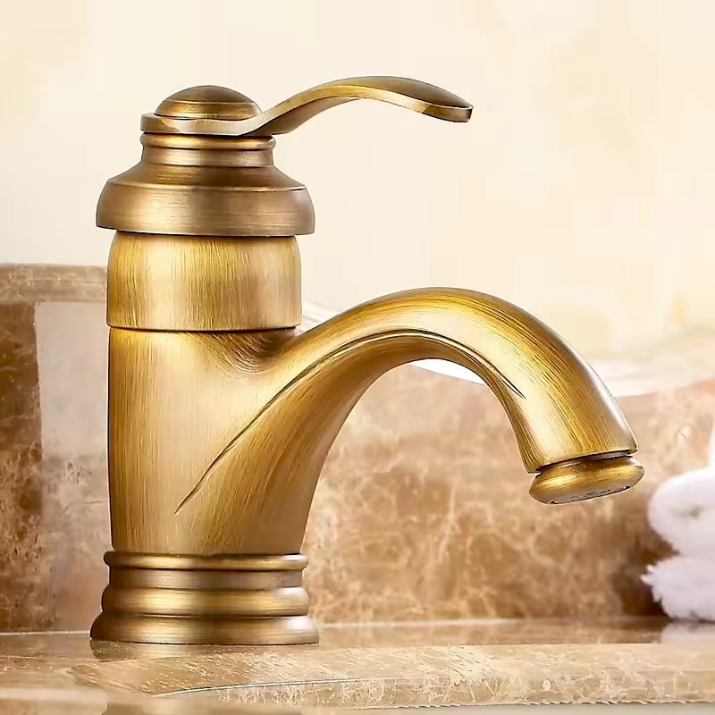 Heritage Brushed Antique Bronze Bathroom Basin Faucet  -  Water Taps & Faucets