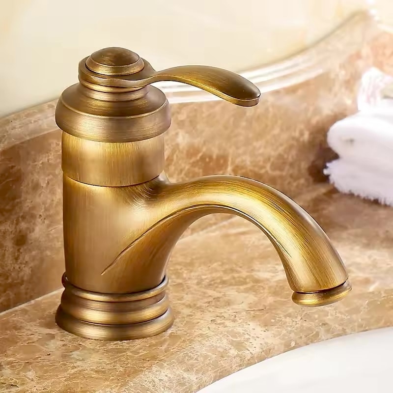 Heritage Brushed Antique Bronze Bathroom Basin Faucet  -  Water Taps & Faucets