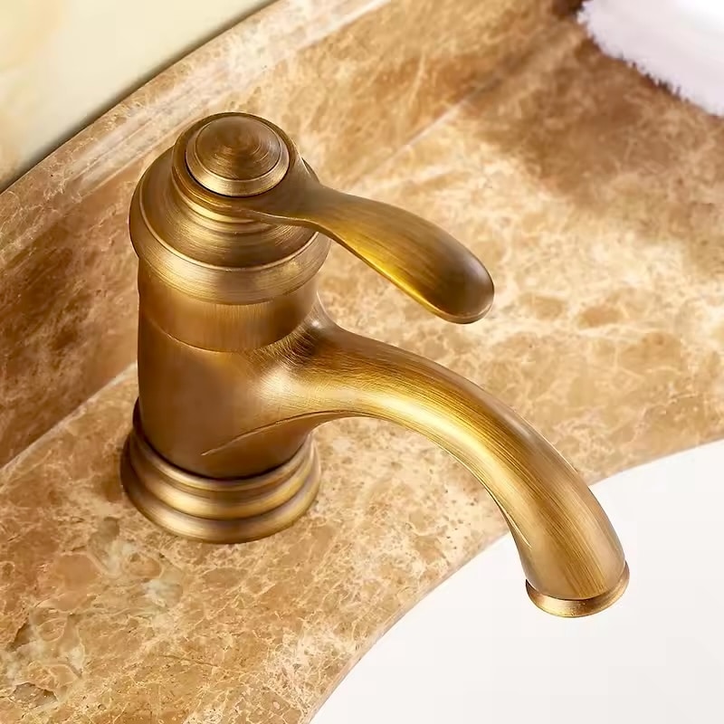 Heritage Brushed Antique Bronze Bathroom Basin Faucet  -  Water Taps & Faucets