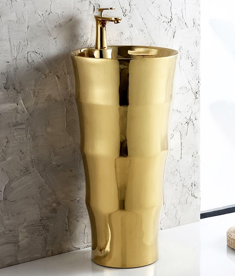 Luxury Full Gold Freestanding Basin  -  Gold Bathroom Basins / Sinks