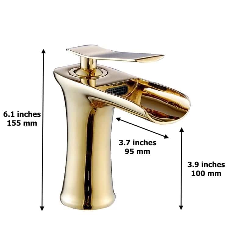 Luxury Gold Waterfall Bathroom Faucet