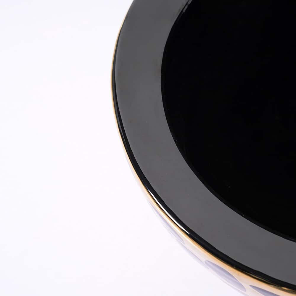 Luxury Seraphina Mosaic Black & Gold Wall-Mounted Toilet  -  Black Toilets