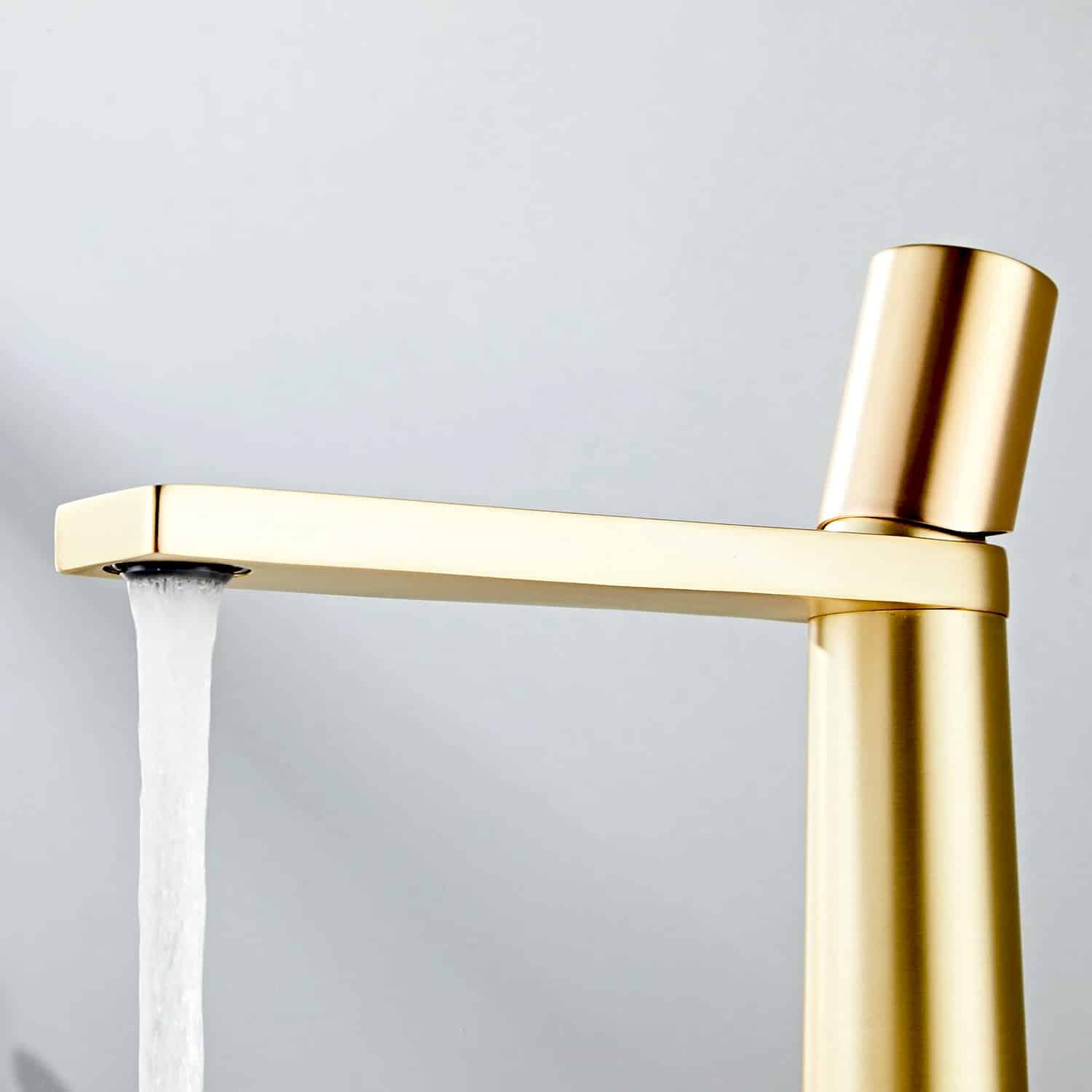 Luxury Tall Brushed Gold Bathroom Faucet  -  Water Taps & Faucets
