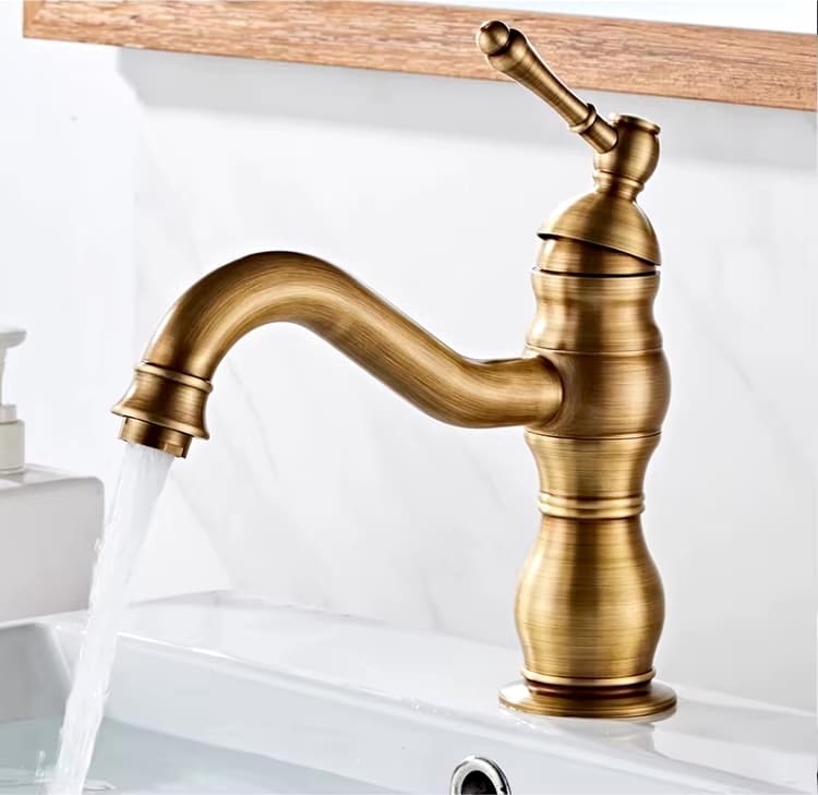 Vintage Arc Brushed Antique Bronze Basin Faucet  -  Water Taps & Faucets