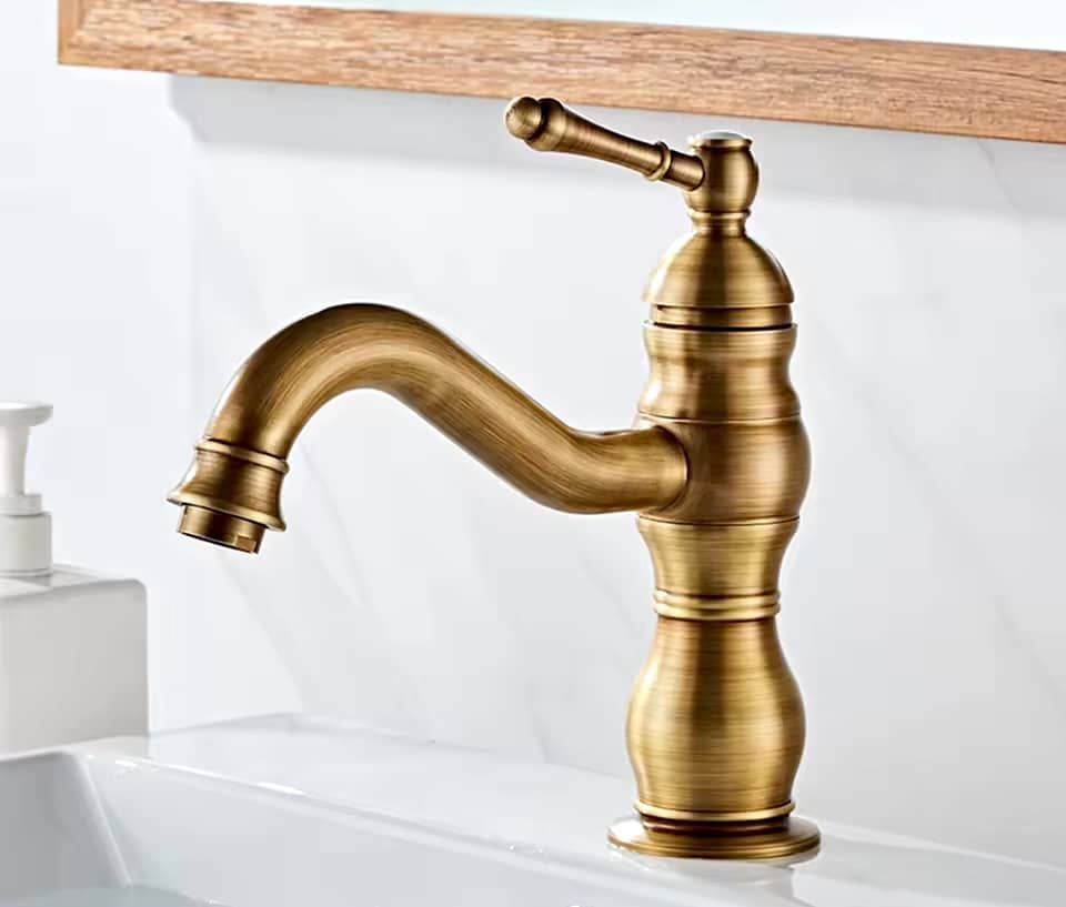 Vintage Arc Brushed Antique Bronze Basin Faucet  -  Water Taps & Faucets