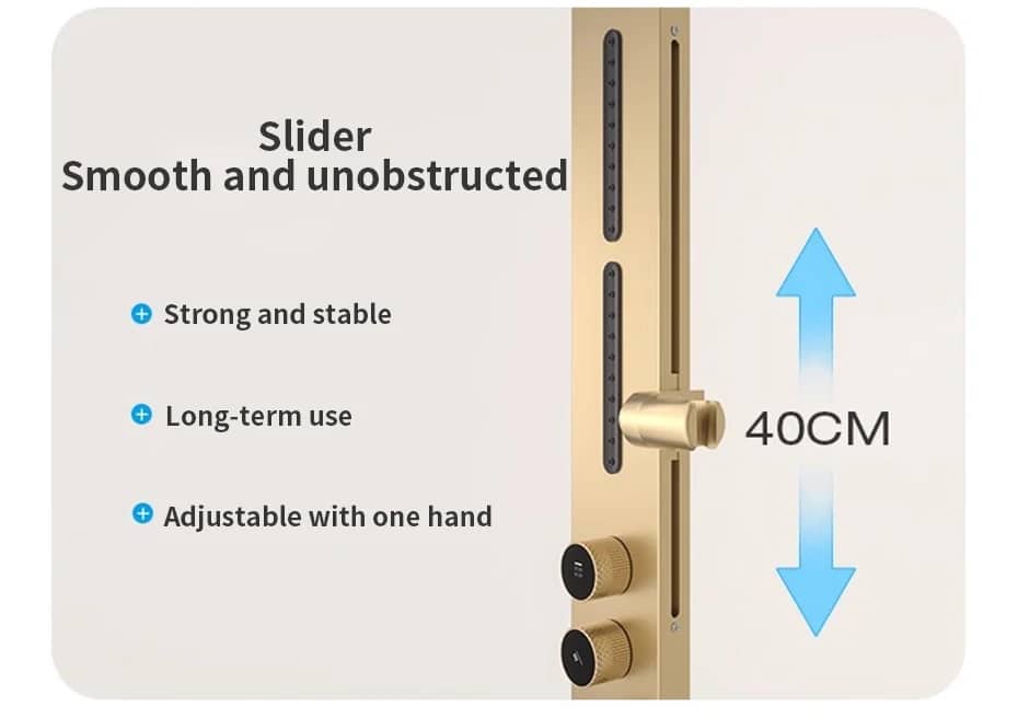 Modern Smart Thermostatic Shower System with LED Display – Brushed Gold Rainfall Shower Set with Side Sprays & Handheld  -  Shower Sets & Bathtub Faucets