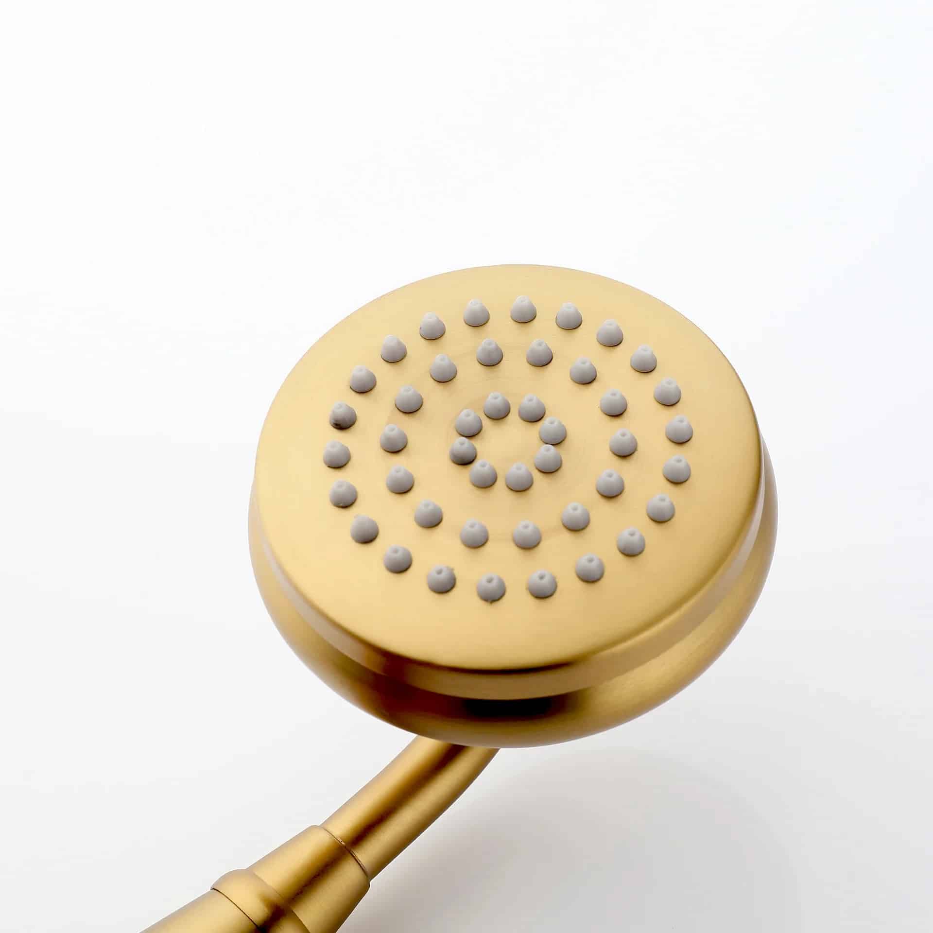 Retro Industrial Dual Handle Gold Bathtub Faucet with Hand Shower  -  Shower Sets & Bathtub Faucets