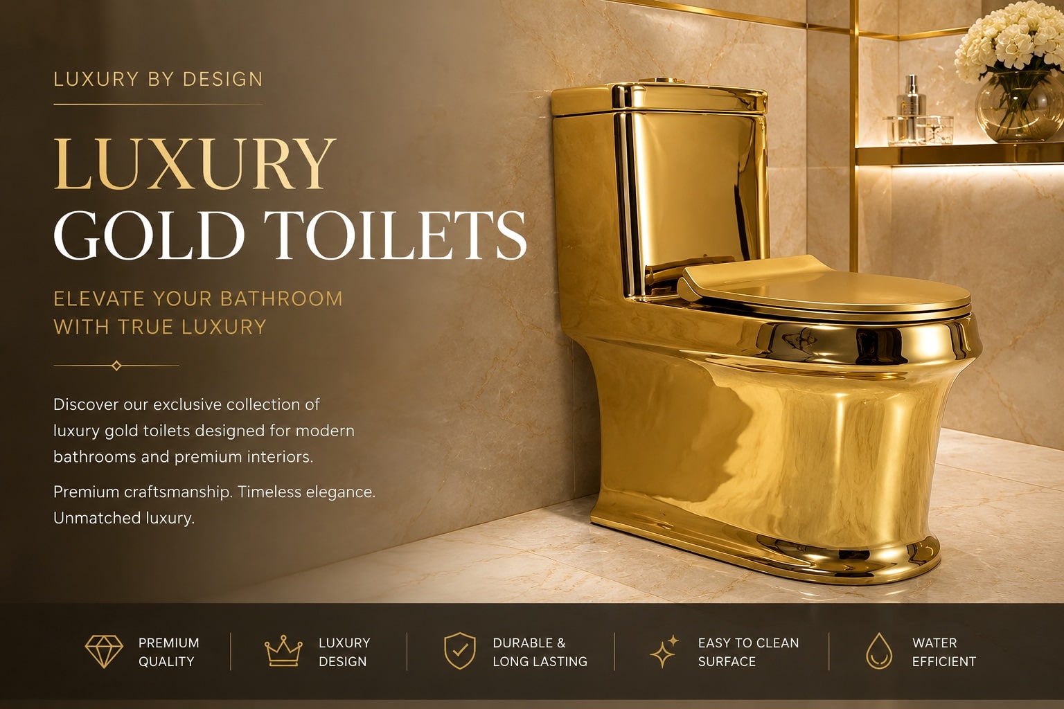 Luxury gold toilets by Royal Toiletry
