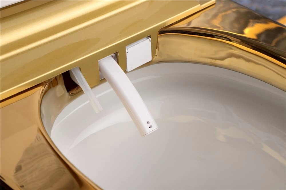 Luxury Gold & White Smart Toilet with Filigree Pattern  -  Gold Toilets