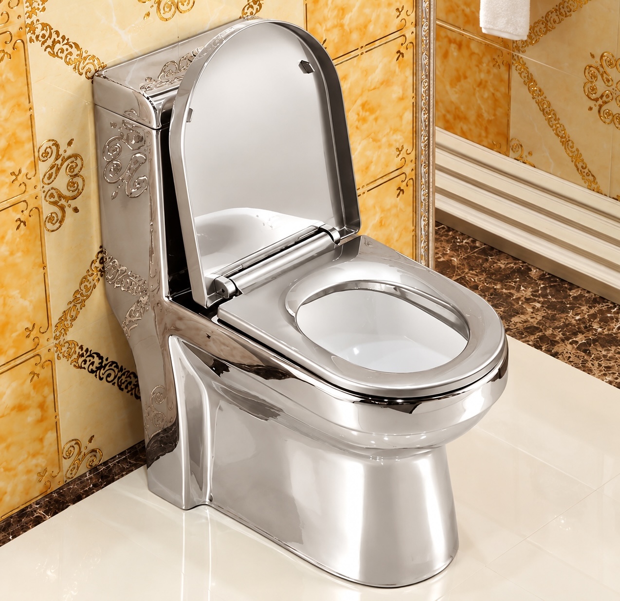 Silver Toilets - Deluxe Plain Silver Toilet Deluxe Plain Silver Toilet - Silver Toilets