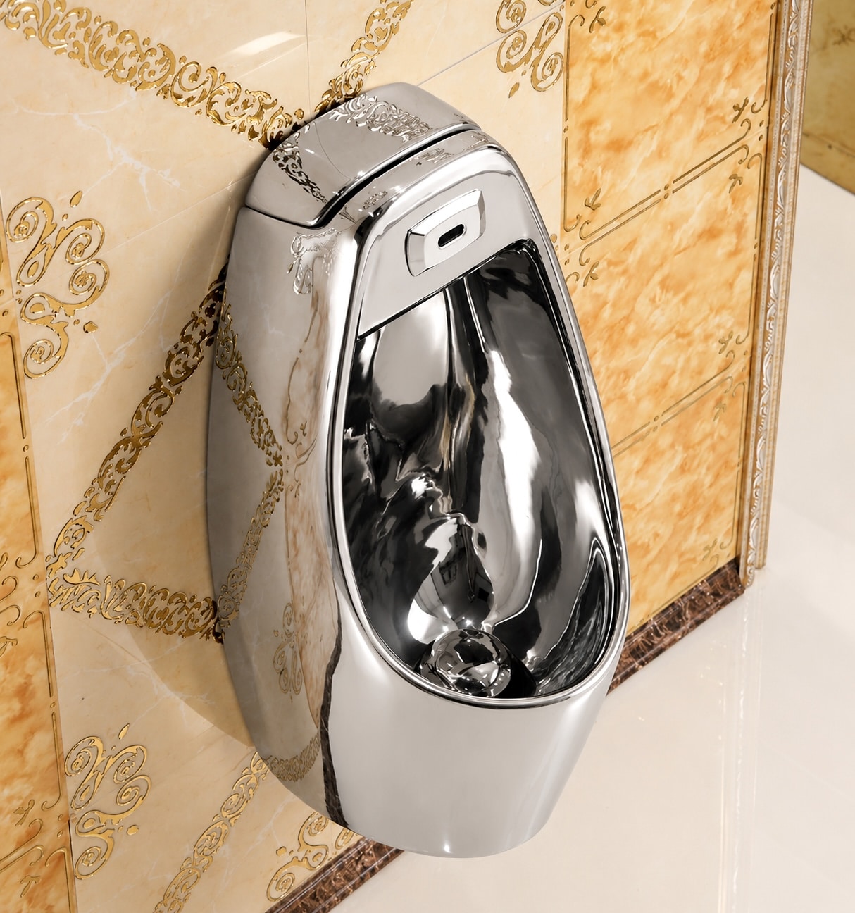 Luxury Wall Mounted Silver Urinal  -  Silver Urinals