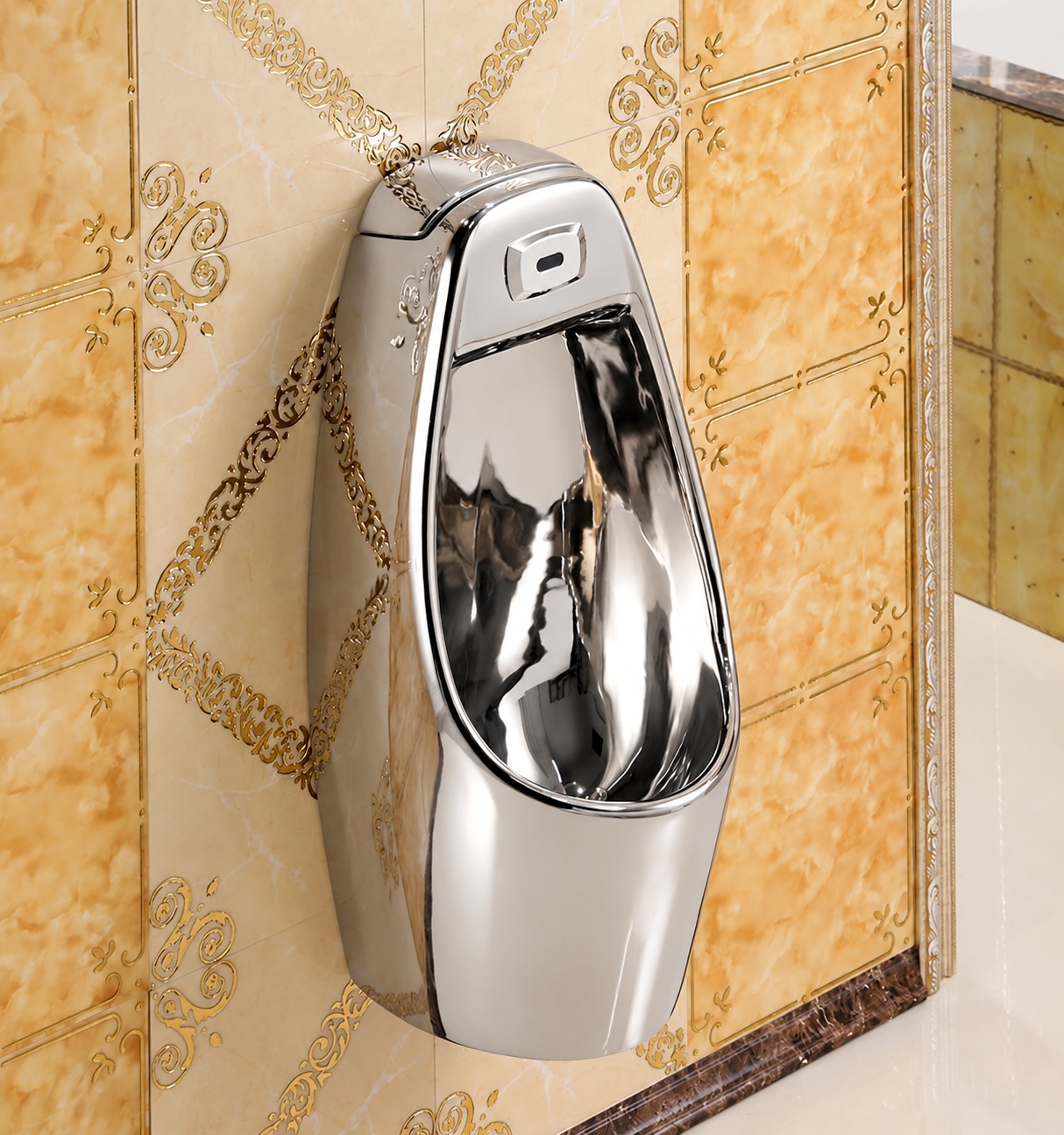Luxury Wall Mounted Silver Urinal  -  Silver Urinals